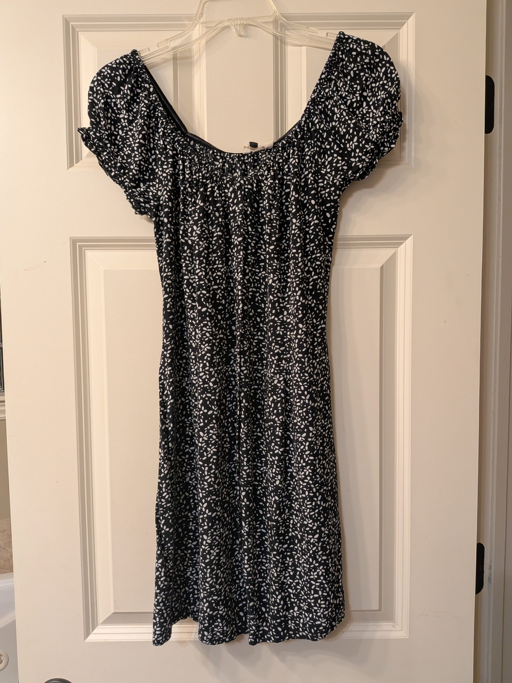Roxy Black and White Printed Short Sleeve Women's Dress